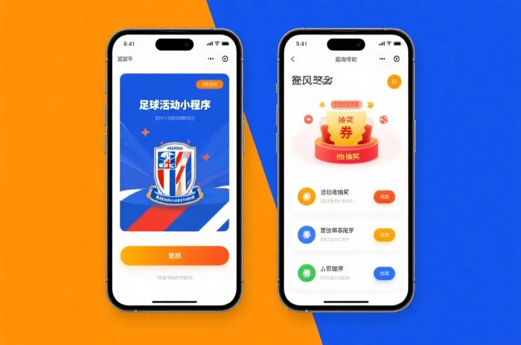 手机小程序裂变活动与球迷互动界面示意图